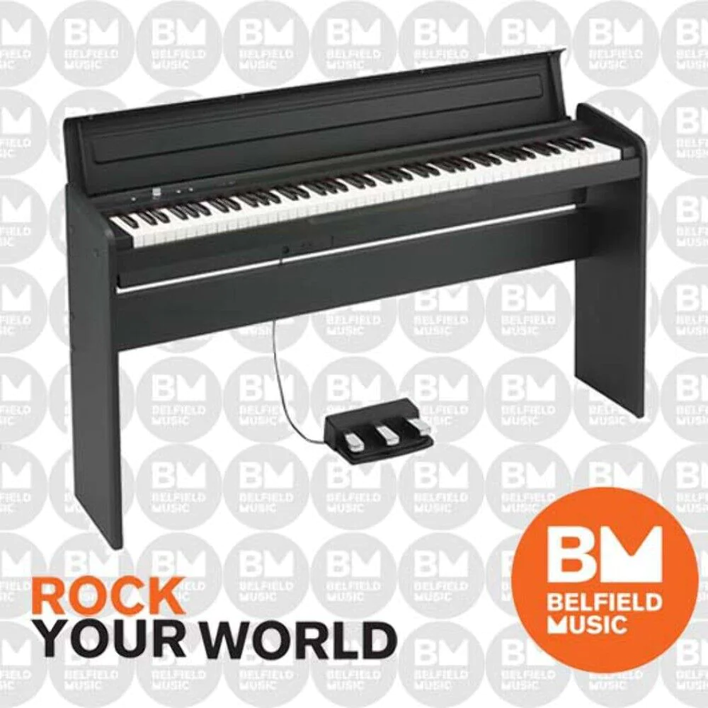 Korg LP-180 Digital Piano Slim Design Black with Stand & 3 Way