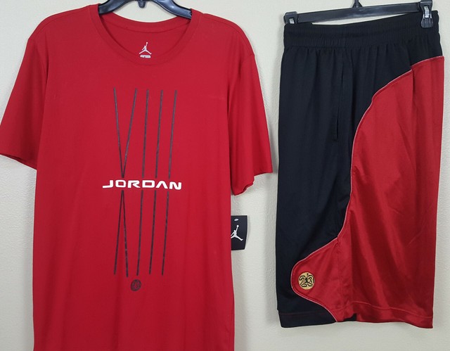 all red jordan outfit
