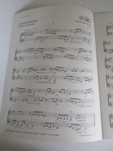 Richard Rodney Bennett Coversations for Two Clarinets Sheet Music - Picture 2 of 3