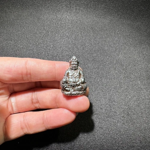 Old antique Tibetan silver copper Talisman Buddhist Buddha pendant - Picture 6 of 7