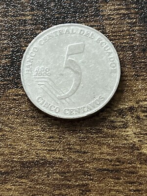 2000 Ecuador 5 Centavos Coin Republica Del Ecuador Actual Coin TK7637*