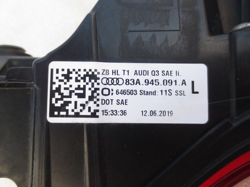 🔄 2019-2023 Audi Q3 F3 LEFT Driver Outer LED Tail Light Brake Lamp OEM🔄NICE! - Picture 10 of 10