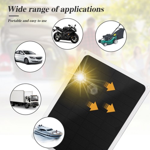 22W Solar Panel 12V Trickle Charger Maintainer Boat Car RV Battery Charger Kit - Picture 8 of 10