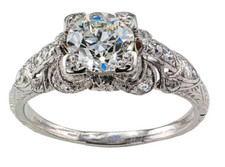 1930s Old European Cut 1.05 Carat Cubic Zirconia Engagement Ring For Women's