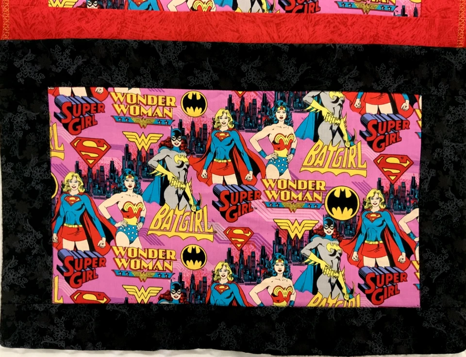 Lot 2 Vintage Wonder Woman Batgirl table placemats handmade 18x13 - Image 3 of 4