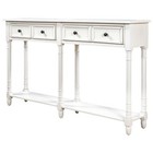 Indoor 58” Console Table Wooden Hallway Side Sofa Ivory White 4 Storage Drawers