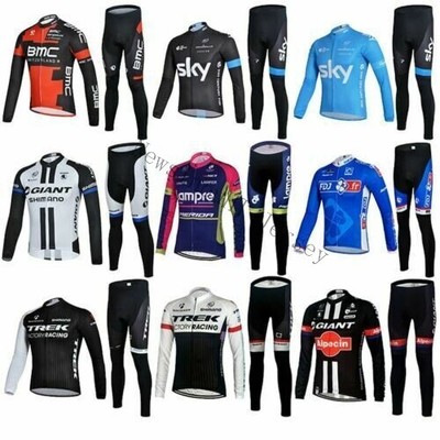 DE Herren Fahrradbekleidung Fahrradtrikot Radtrikot Langarm Anzug Bib Trikot