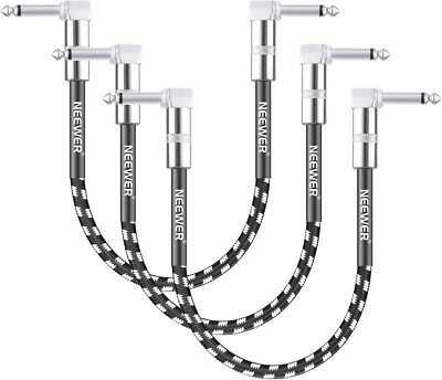 Neewer 30 cm Patchkabel, rechtwinklig schwarz-weiß (3er Pack)