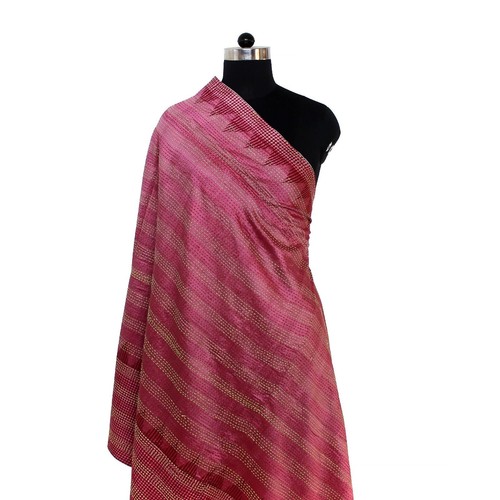 Foulard Kantha En Soie Recyclée Vintage - Fait Main En Inde, Dimensions 88x203 Cm
