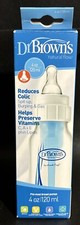 Dr. Brown's Natural Flow Baby Bottle, 4 oz Reduces Colic Preserves Vitamins.