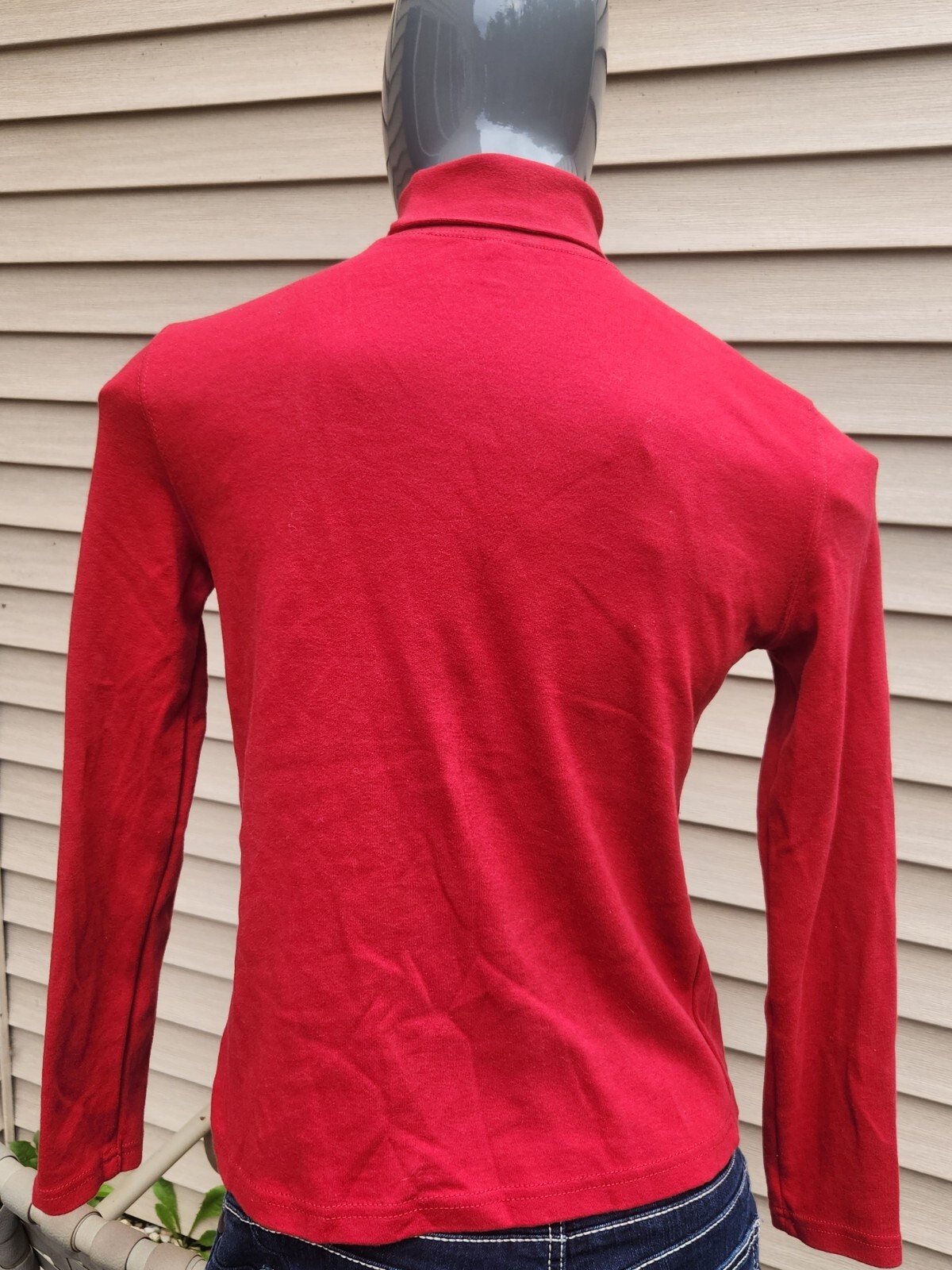 Women's Basic Editions Size S/C Solid Red Long Sl… - image 4