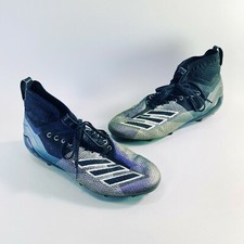 Vintage Adidas ADIZERO HI Baseball Cleats Black Purple Silver Knit Men's US 11 