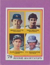 1978 Topps Alan Trammell Paul Molitor #707 HOF Rookie Card SUPER HIGH GRADE