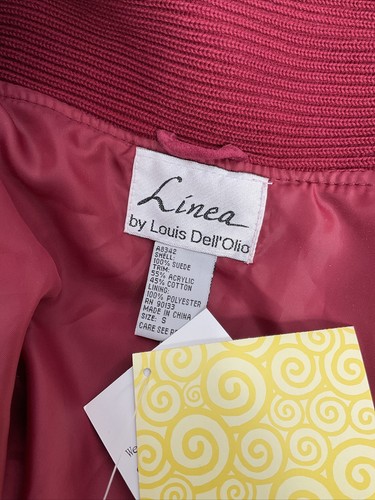 NWT Linea by Louis Dell'Olio Washable Suede and Knit Jacket Burgundy Small QVC - Picture 6 of 9