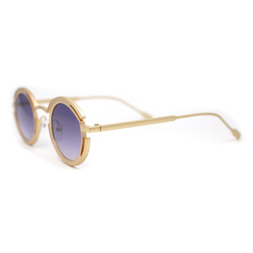 Oval Art Deco Geometric Design Metal Rim Retro Sunglasses - 第 17/25 張圖片