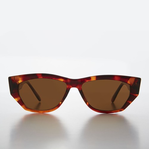 Chunky Mod Vintage Sunglass with Gold Bling Tortoiseshell / Brown Lens- Val - Picture 2 of 3
