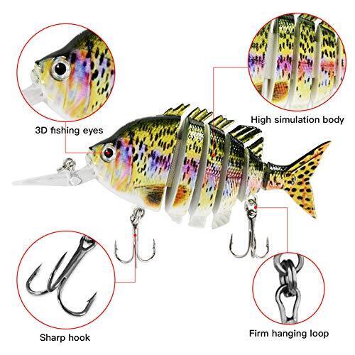 Fishing Lures for Bass Trout Multi Jointed Swimbaits Slow Sinking Combo D - Picture 4 of 7