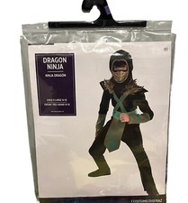 Dragon Ninja Warrior Costume XL Child Black Dress Up