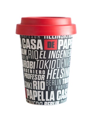 La Casa de Papel - Öko-Reisebecher 400 ml Becher Mug Tasse Kaffetasse Teetasse
