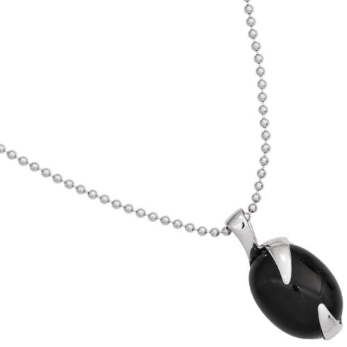 Pendiente De 925 Plata Con Piedra Preciosa Ónix Ovalado Liso Brillante, Damas - Imagen 3 de 3