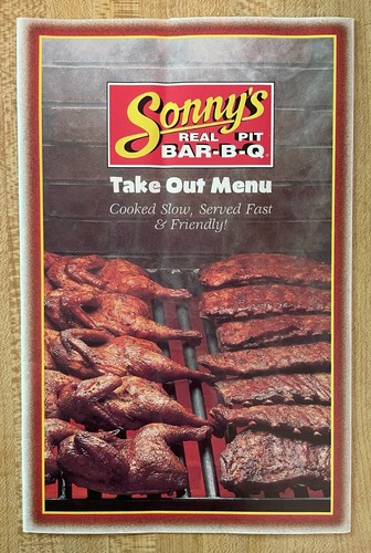 2000 Warner Robins, GA Sonny's Real Pit Barbecue / Bar-B-Q Restaurant Menu BBQ