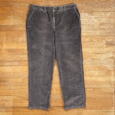 Vintage Taupe Gray Corduroys Size XL 35" Waist 1990s Talbots Waled Cotton Pants
