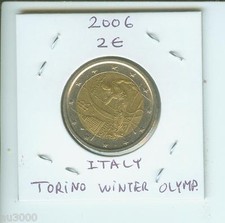 2006 2€  2 € COMMEMORATIVE Torino Winter Olympics 2 Euro Coin ITALY !!