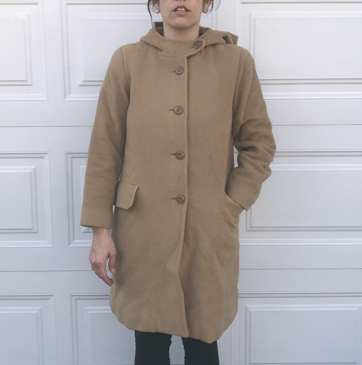 Harvé Bernard Camel Coat 4 P Petite Vtg Wool Jack… - image 2