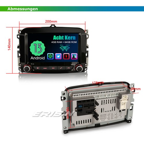 7" Acht-Kern Android 13 CarPlay DAB+ Autoradio Navi 64GB USB Fiat 500L 2012-2017 - Bild 16 von 19