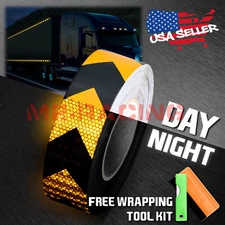 Arrow Yellow Black Conspicuity Tape 2"x120' Reflective Safety Truck Trailer ATV