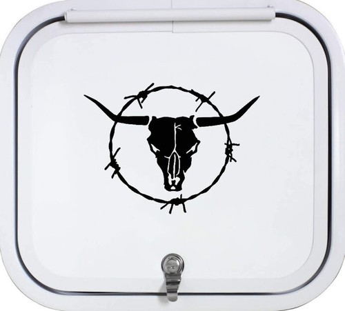 Calcomanía estilo alambre de púas estilo cráneo de vaca cuerno largo de Texas H1093 - Imagen 7 de 14