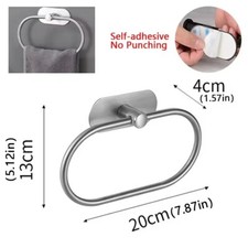 Bathroom Towel Ring Rack Holder Stainless Steel Wall Mounted Self-Adhesive