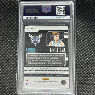 2020 Panini Chronicles LAMELO BALL RC #192 PSA 9 MINT ROOKIE