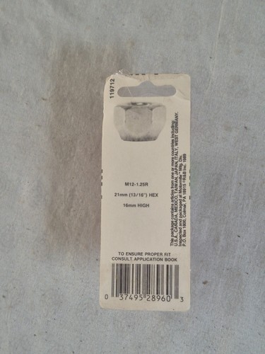 Wheel Tite 28960 M12-1.25R 21mm (13/16") HEX 16mm High Wheel Lug Nut - Picture 2 of 2