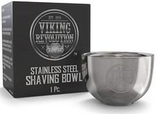 Stainless Steel Shaving Soap Bowl- Shaving Mug for Shave Cream  Soap- Double L