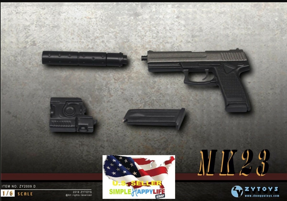 1/6 Agent Pistol MK23 SOCOM Weapon Gun Model For 12