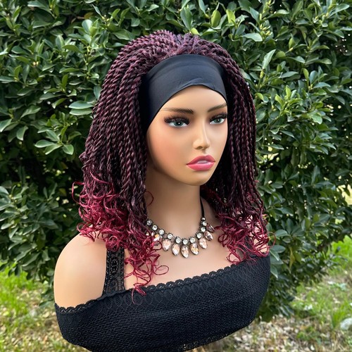 Short Braided Headband Wigs Women Braided Headband Wig Synthetic Braiding Wig - Picture 2 of 22
