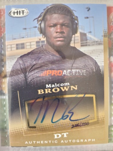 Malcom Brown Rookie - Texas/New England Patriots - 2015 SAGE HIT Autograph /250