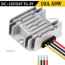 Converter Regulator ReducerDC 12V/24V Step Down to 5V 10A 50W IP68 Transformer