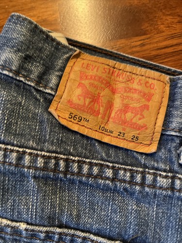 Levi's 569 Loose Straight Blue Jeans Boys Size 10 Slim 23x25 Medium Wash Denim - Picture 3 of 9