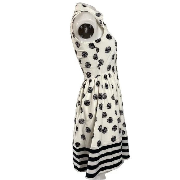 OFF WHITE Abito Alex + Alex a pois con bottoni bianchi e neri con bottoni oro abito Si