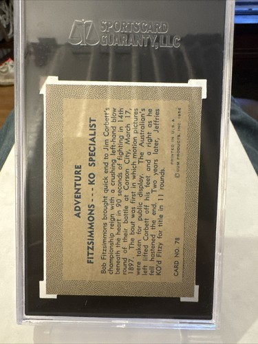1956 ADVENTURE BOB FITZSIMMONS CARD NO:78 NEAR MINT-MINT CONDITION - Picture 2 of 2