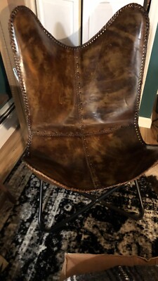 Rustichome leather butterfly chair Leather accent chair BKF living room chair