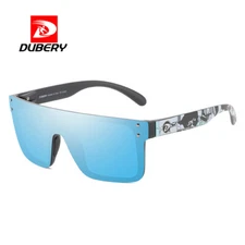 DUBERY One-piece Square Flat Top Polarized Sunglasses Mens Women Driving Glasses