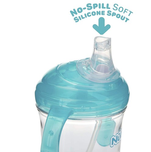 Nuby No-Spill 360 Weighted Straw GripN’Sip Cup Gray - Picture 13 of 24