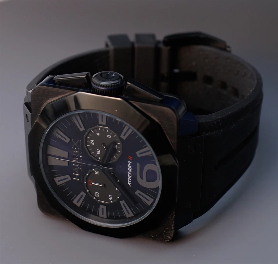 Reloj Haurex Athenium-R Cuadrado Cronógrafo Azul/Negro Esfera Humo 3N372UNB Foto 2 de 4