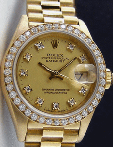 ROLEX-18kt-Gold-President-Datejust-Champagne-Diamond-Bezel-69138-SANT-BLANC