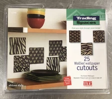 TLC TRADING SPACES African Style 25 Wallies Wallpaper Border Cutouts pre-pasted