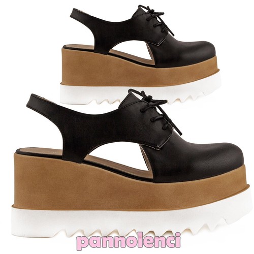 Damenschuhe Oxford Mokassins Geschnürt Keilabsätze Carrarmato Neu JH18-530 - Bild 4 von 4