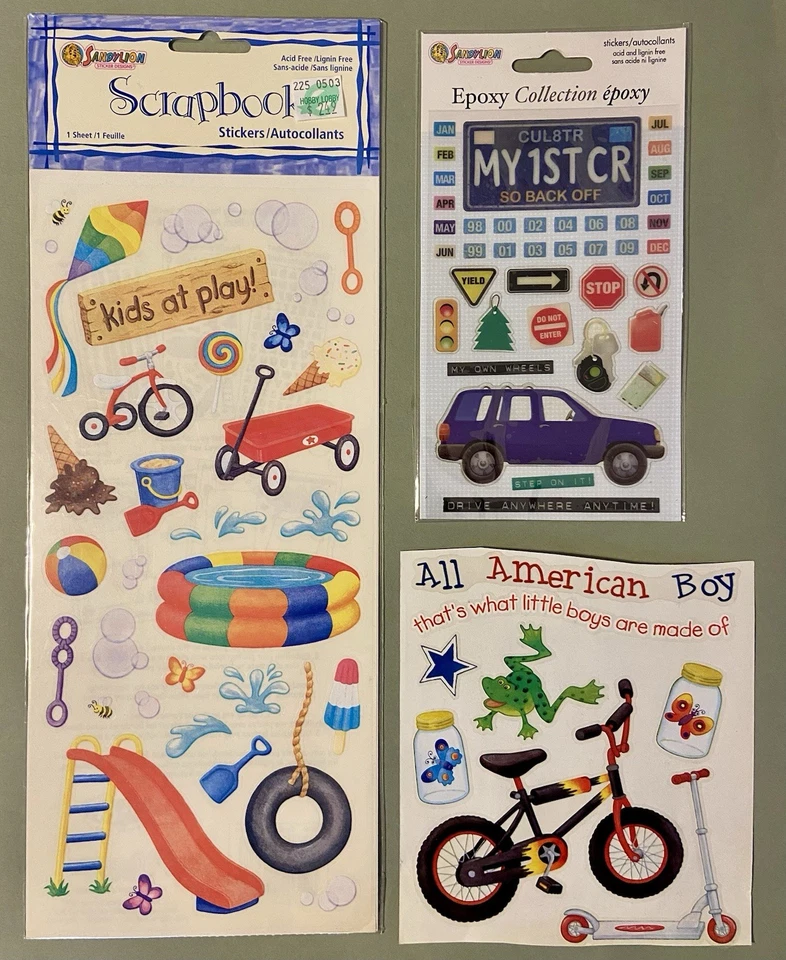 Lote de adesivos vintage Sandylion! Prismático, difuso, cromecote, epóxi, bordas - Imagem 3 de 4